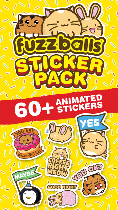 Emulate iPhone app Fuzzballs Animated Stickers using MyAndroid