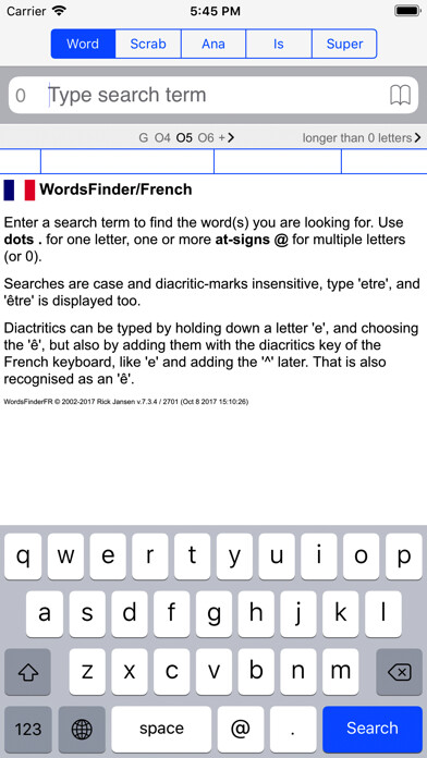 Emulate iPhone app F Words Finder French PRO using MyAndroid