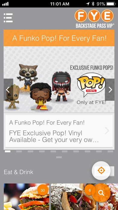 Emulate iPhone app FYE Backstage Pass VIP using MyAndroid