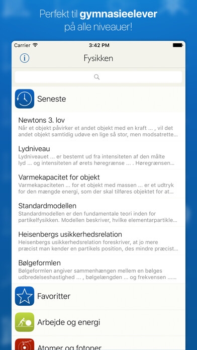 Emulate iPhone app Fysikken using MyAndroid