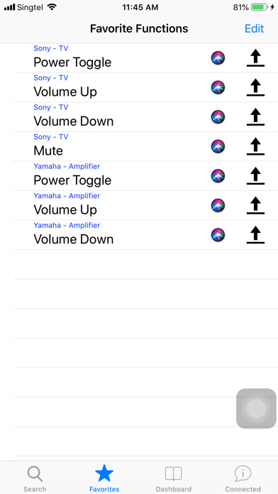 Emulate iPhone app FzRemote Universal Control using MyAndroid