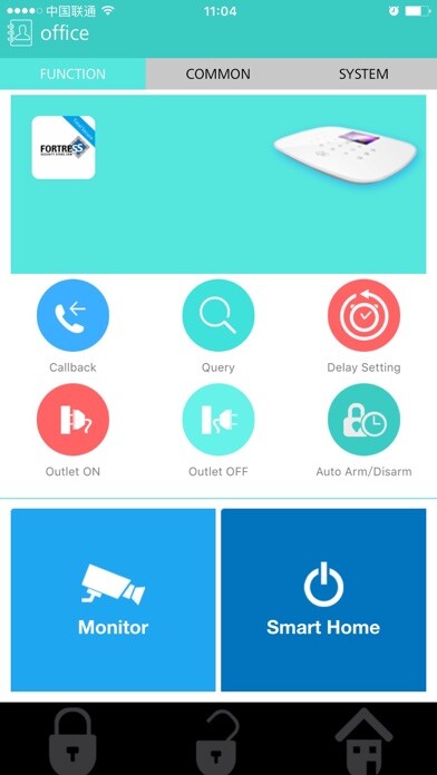 Emulate iPhone app G19 Alarm System using MyAndroid
