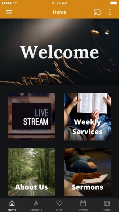 Emulate iPhone app G2G Christian Fellowship using MyAndroid