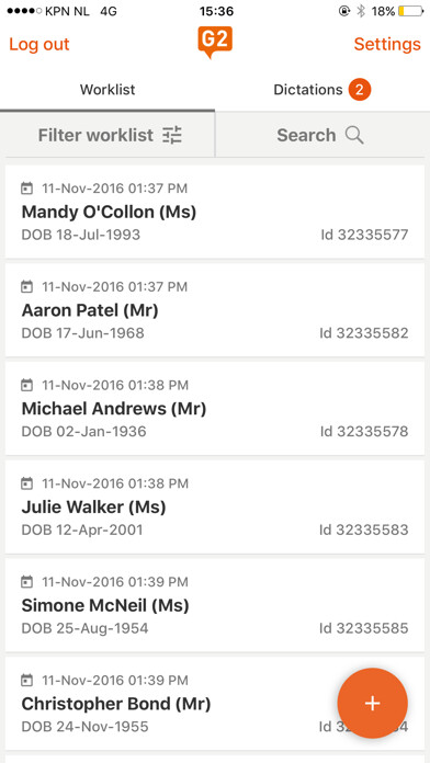 Emulate iPhone app G2 Mobile – Digital Dictation using MyAndroid