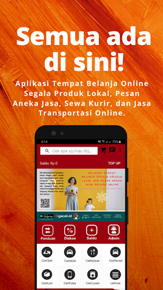 Run android online APK Gacek - Toko, Kurir, Transport from MyAndroid or emulate Gacek - Toko, Kurir, Transport using MyAndroid