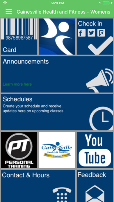 Emulate iPhone app Gainesville Health & Fitness using MyAndroid