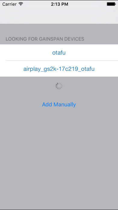 Emulate iPhone app GainsSpan FirmwareUpdate using MyAndroid