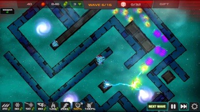 Emulate iPhone app Galaxy Glow Defense using MyAndroid
