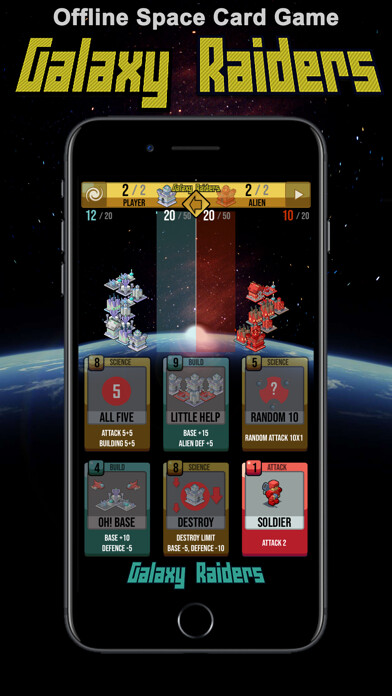 Emulate iPhone app Galaxy Raiders - space cards using MyAndroid