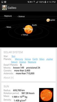 Emulate Android APK Galileo Solar System