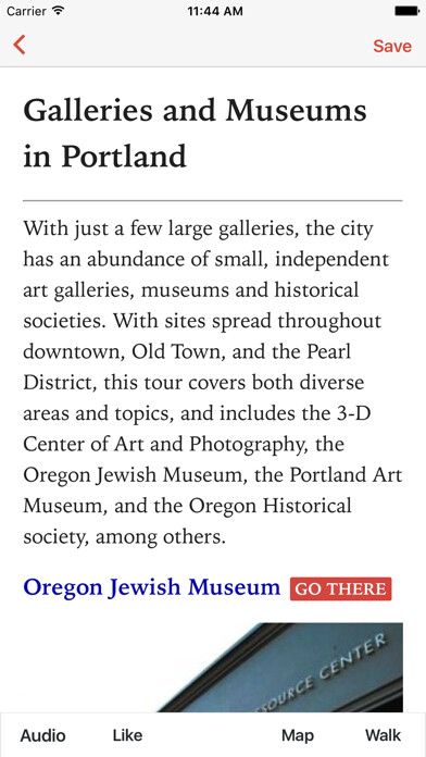 Emulate iPhone app Galleries in Portland using MyAndroid