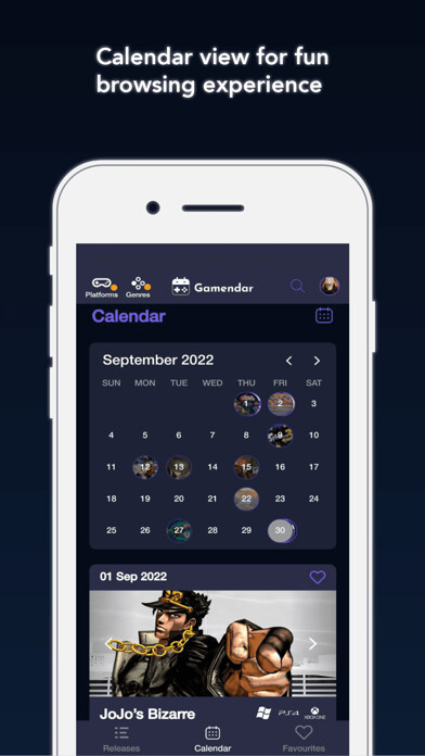 Emulate iPhone app Gamendar using MyAndroid