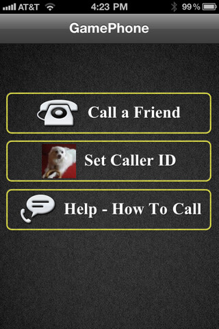 Emulate iPhone app GamePhone - Free voice calls and text chat for Game Center using MyAndroid