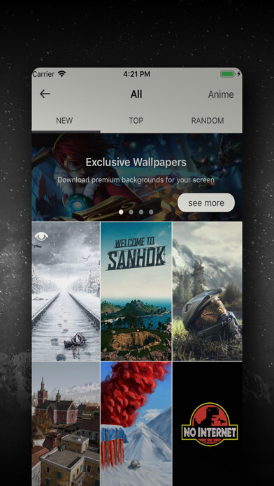 Emulate iPhone app Gaming Wallpapers HD Premium using MyAndroid
