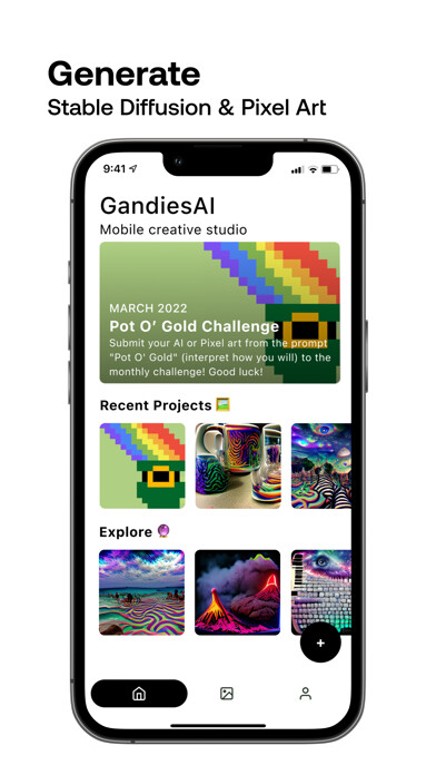 Emulate iPhone app GandiesAI - Stable Diffusion using MyAndroid
