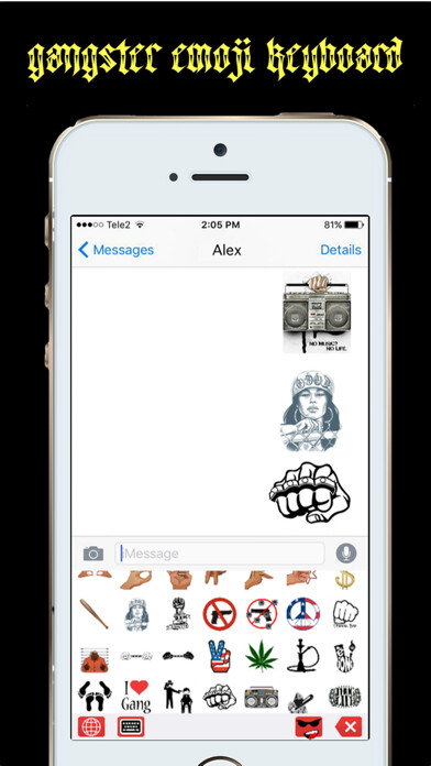 Emulate iPhone app GangMoji - Gangster Emoji Keyboard using MyAndroid Emulate iPhone app GangMoji - Gangster Emoji Keyboard using MyAndroid
