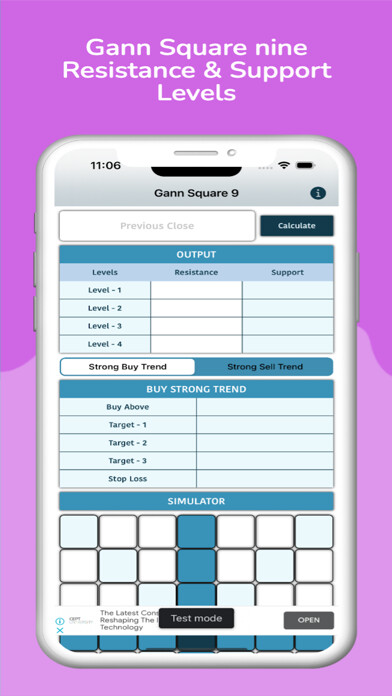 Emulate iPhone app Gann Square 9 using MyAndroid