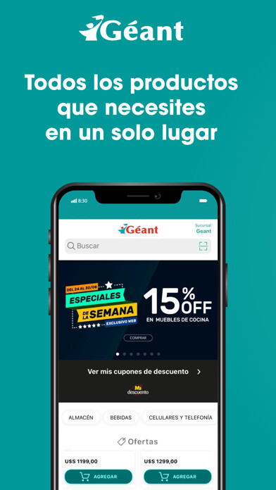 Emulate iPhone app Géant using MyAndroid