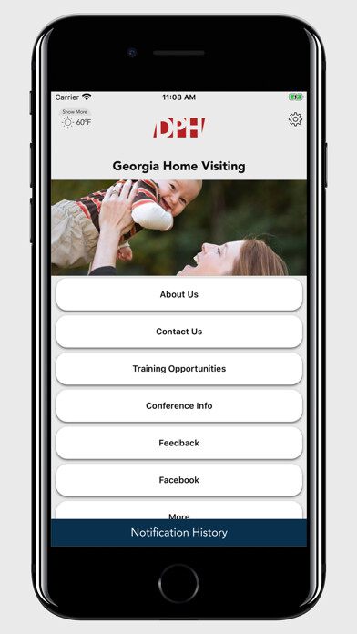 Emulate iPhone app GA Public Health using MyAndroid