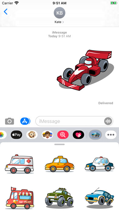 Emulate iPhone app Garage Car Stickers using MyAndroid