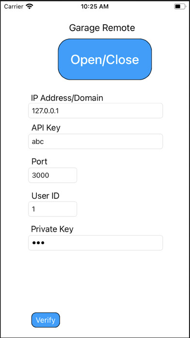 Emulate iPhone app garage-remote using MyAndroid