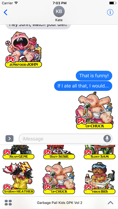 Emulate iPhone app Garbage Pail Kids GPK Vol 2 using MyAndroid Emulate iPhone app Garbage Pail Kids GPK Vol 2 using MyAndroid