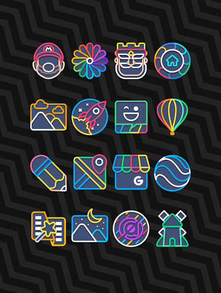 Run android online APK Garis Dark - Lines Icon Pack from MyAndroid or emulate Garis Dark - Lines Icon Pack using MyAndroid