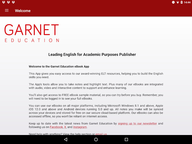 Emulate iPhone app Garnet Education eBooks using MyAndroid Emulate iPhone app Garnet Education eBooks using MyAndroid