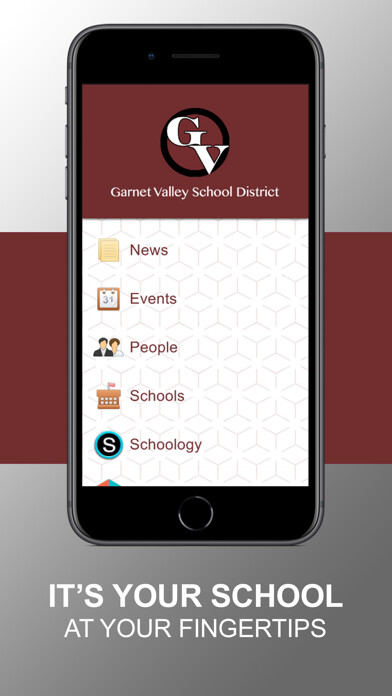 Emulate iPhone app Garnet Valley School District using MyAndroid