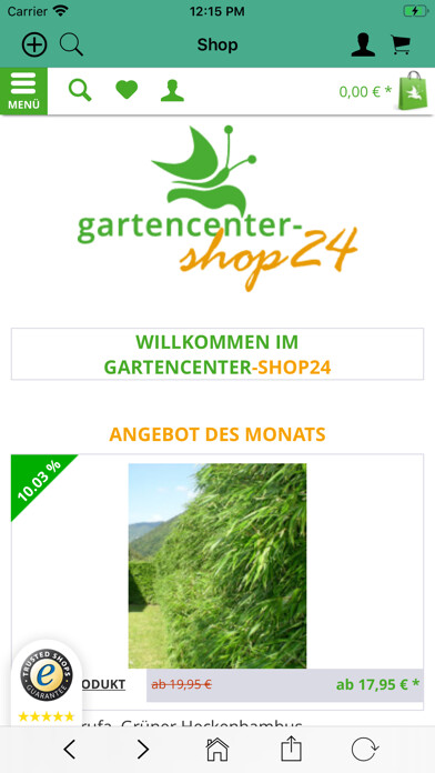 Emulate iPhone app Gartencenter-Shop24 using MyAndroid Emulate iPhone app Gartencenter-Shop24 using MyAndroid
