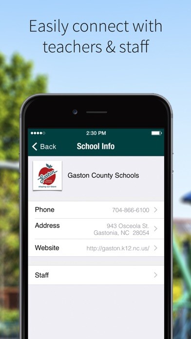 Emulate iPhone app Gaston County Schools using MyAndroid