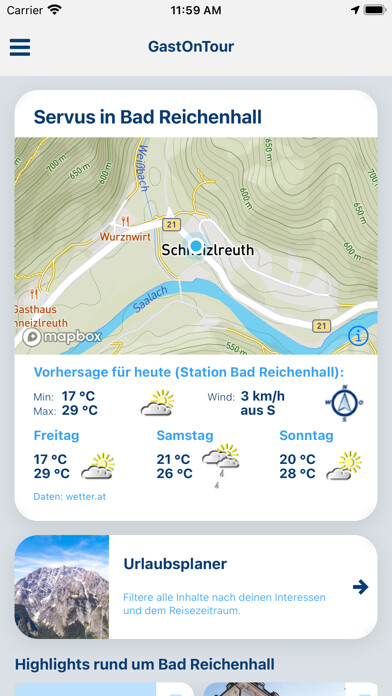 Emulate iPhone app GastOnTour BerchtesgadenerLand using MyAndroid