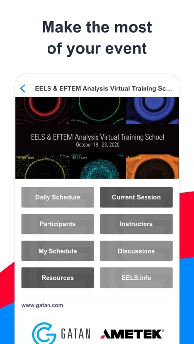 Emulate iPhone app Gatan EELS October 2020 School using MyAndroid