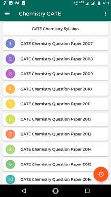 Emulate Android APK GATE 12 years Chemistry Papers (2012-2018 Solved)