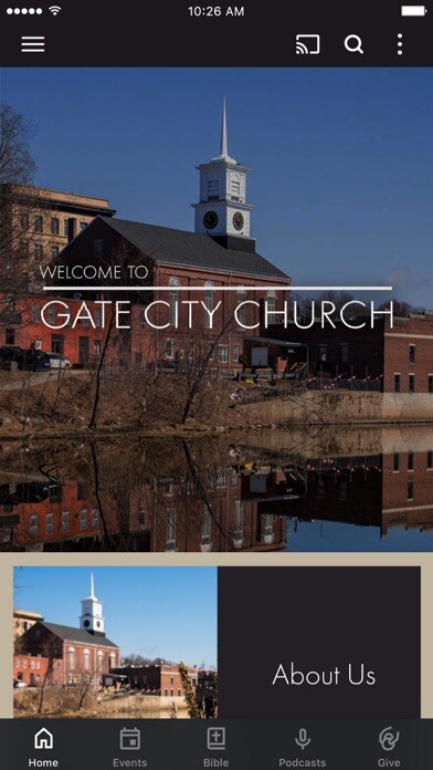 Emulate iPhone app Gate City Church using MyAndroid
