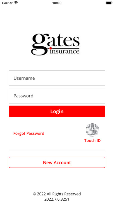 Emulate iPhone app Gates Insurance Agency Online using MyAndroid