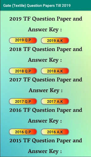 Run android online APK Gate TF (Textile) Question Papers 2019-2007 from MyAndroid or emulate Gate TF (Textile) Question Papers 2019-2007 using MyAndroid