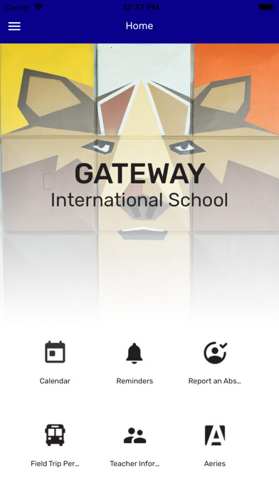 Emulate iPhone app Gateway International School using MyAndroid