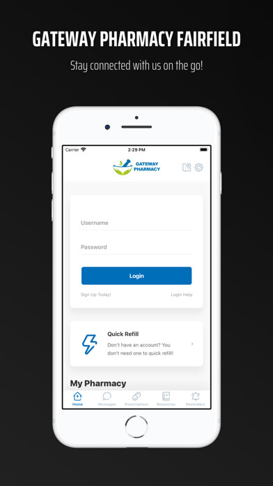 Emulate iPhone app Gateway Pharmacy Fairfield using MyAndroid Emulate iPhone app Gateway Pharmacy Fairfield using MyAndroid