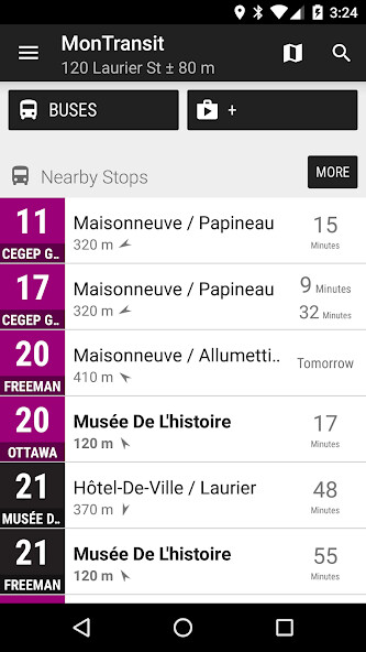 Emulate Android APK Gatineau STO Bus - MonTransit