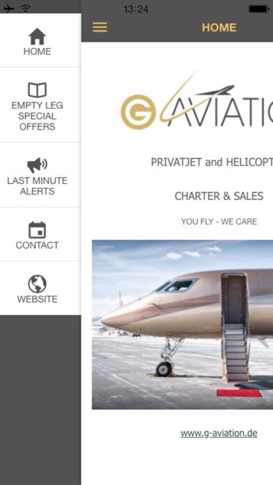 Emulate iPhone app G-AVIATION Privatjet Charter using MyAndroid