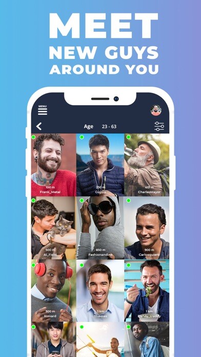 Emulate iPhone app Gaydar - Gay Dating and Chat using MyAndroid