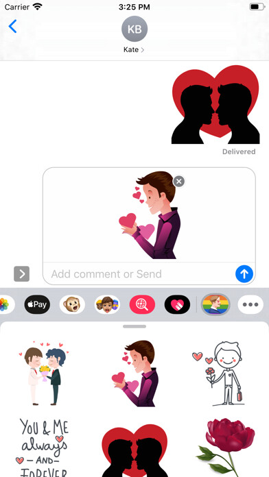Emulate iPhone app Gay Guy in Love Stickers using MyAndroid Emulate iPhone app Gay Guy in Love Stickers using MyAndroid