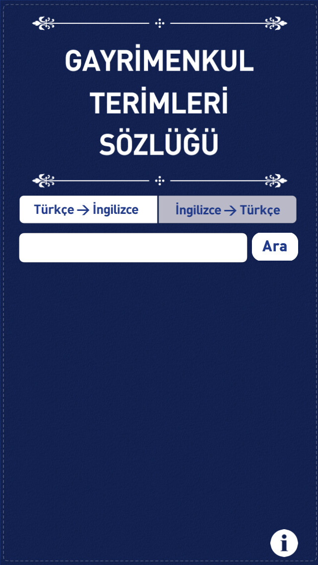 Emulate iPhone app Gayrimenkul Terimleri Sözlüğü using MyAndroid