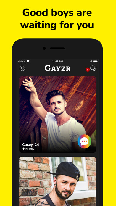 Emulate iPhone app Gayzr - Gay Chat & Dating App using MyAndroid