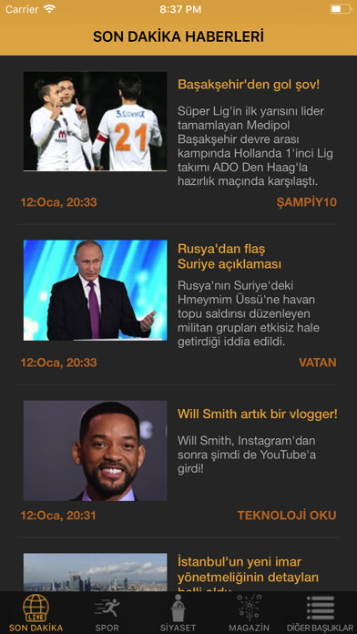Emulate iPhone app GazeteHaber Keyfi using MyAndroid Emulate iPhone app GazeteHaber Keyfi using MyAndroid