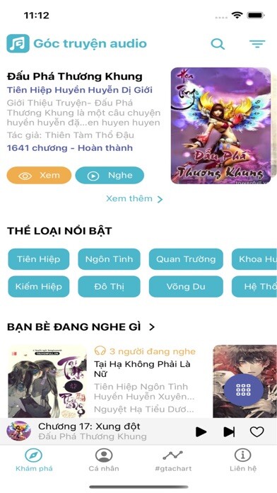 Emulate iPhone app Góc Truyện Audio using MyAndroid