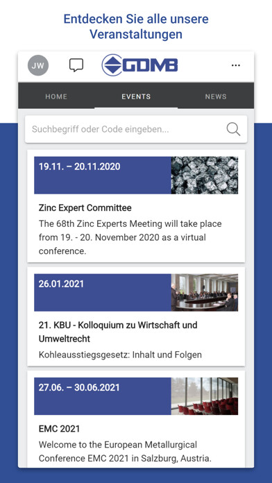 Emulate iPhone app GDMB Event-App using MyAndroid