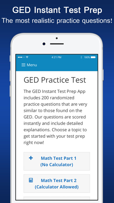 Emulate iPhone app GED® Test Prep using MyAndroid