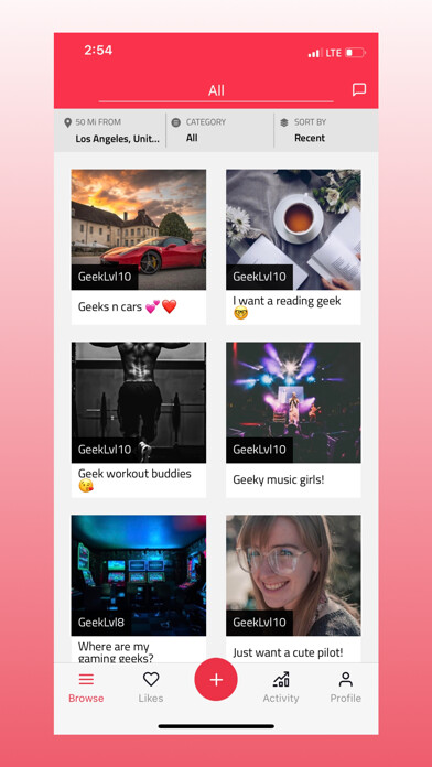 Emulate iPhone app Geek Seek - Date Geeks Nearby using MyAndroid